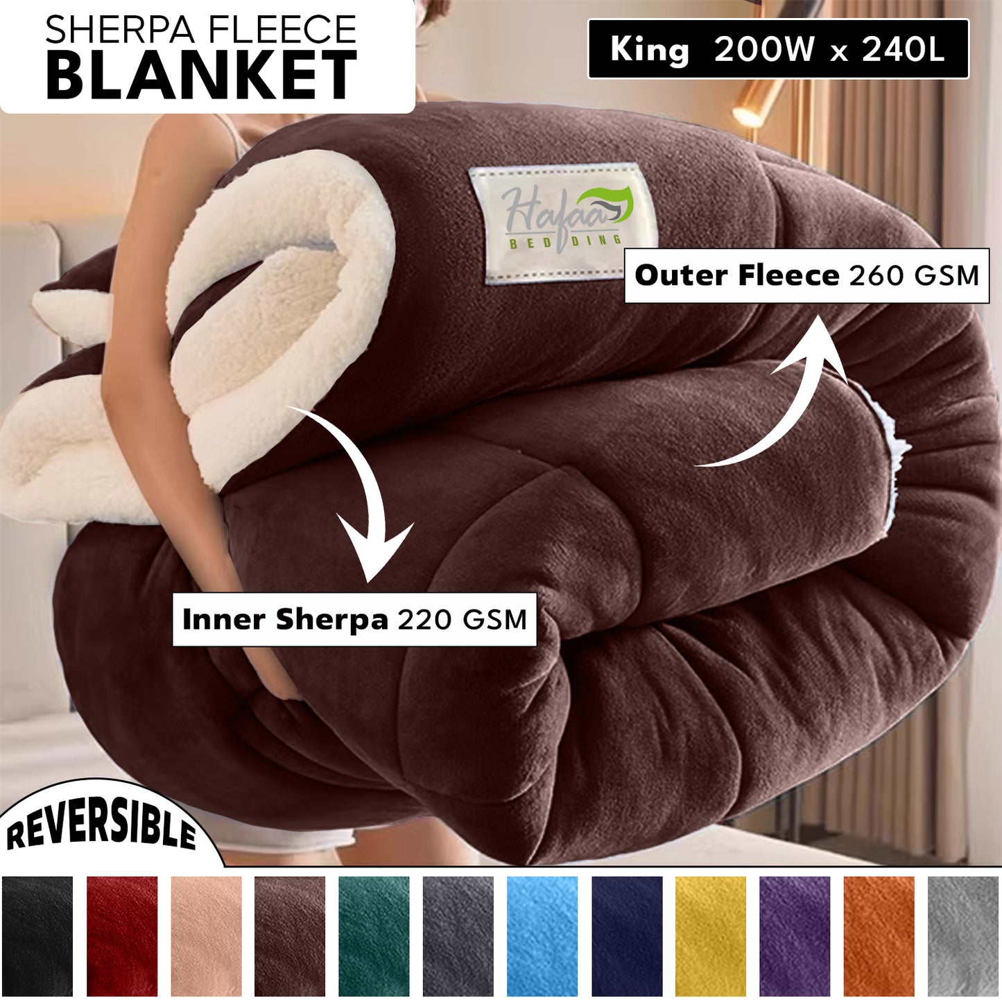 Soft Cozy Sherpa Blanket, Double-Sided Throw Blanket, Contemporary Design, Warm Throw for Couch, Bed, Office and Travel, Versatile All-Season, Perfect Holiday Gift