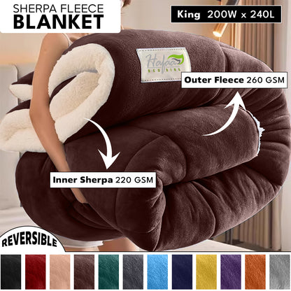 Soft Cozy Sherpa Blanket, Double-Sided Throw Blanket, Contemporary Design, Warm Throw for Couch, Bed, Office and Travel, Versatile All-Season, Perfect Holiday Gift