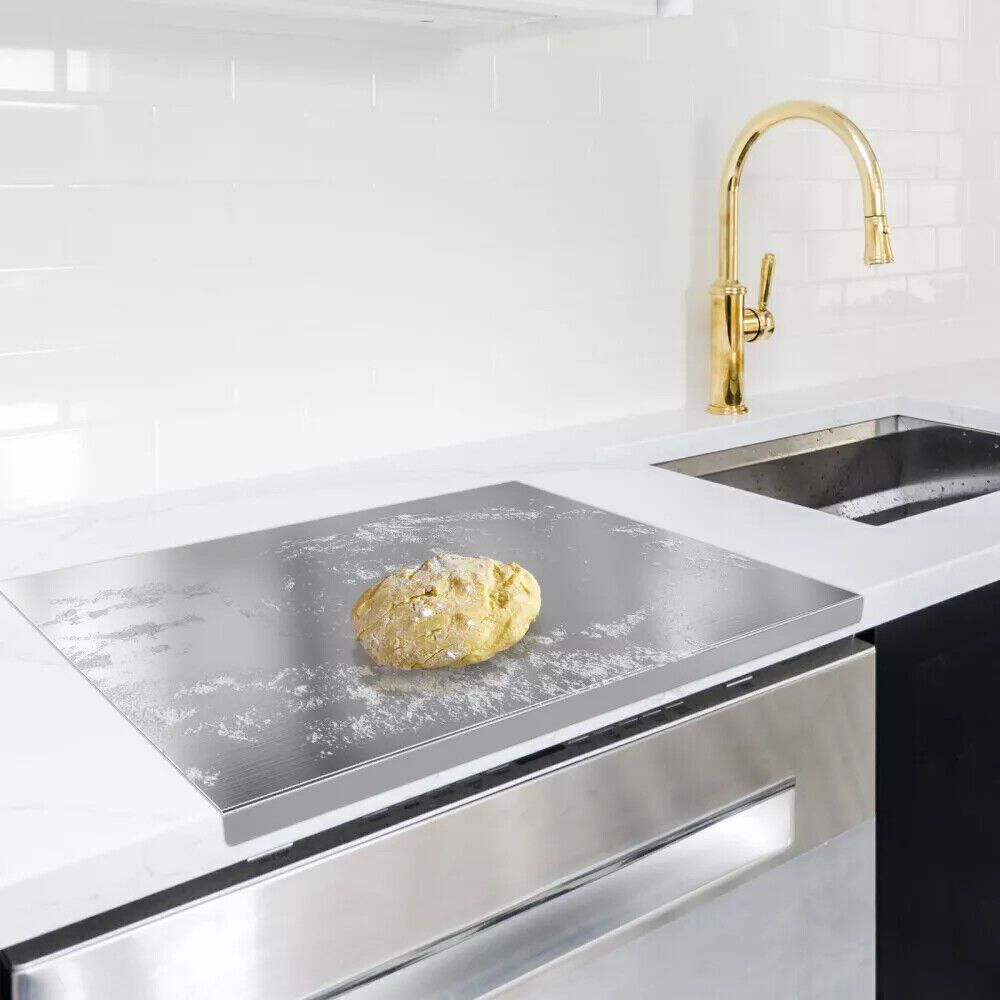 Stainless Steel Cutting Boards Worktop Protector 40 X 50cm Extra Large Chopping Board Worktop Saver Pastry Board Baking Board With Lip