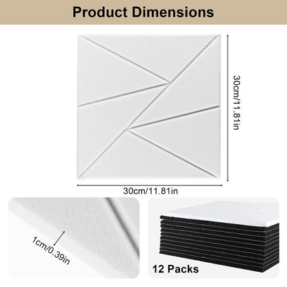 12 Pack Self-adhesive Acoustic Panels, 12" X 12" X 0.4" Sound Proof Acoustic Foam with Pattern Square High Density Sound Absorbing Wall Panels for Home Studio Office