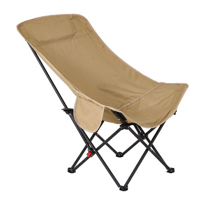 Portable High-Back Moon Chair (Three-Position Adjustment) Seat or Recline, Side Storage Pocket,Foldable Outdoor Chair Camping Picnic Lounger, Midday Rest Fishing Chair, Garden Seat Three Colours Available (Complimentary Storage Bag)