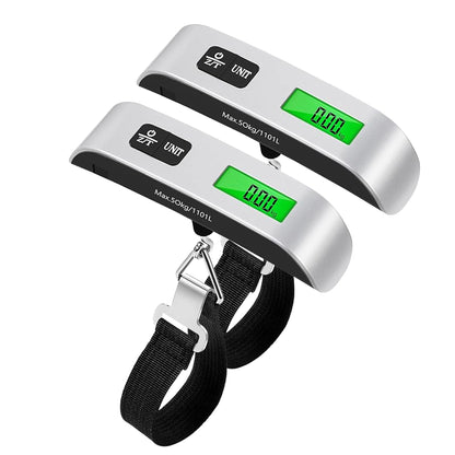 Compact 110lb/50kg Digital Luggage Scale with Backlight Display – Portable Handheld Electronic Weighing Device for Travel, Suitcases, and Baggage