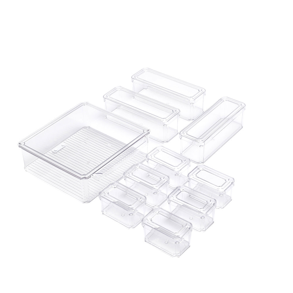 7/10-Pack Clear Stackable Refrigerator Organizer Bins - Multi-Purpose Food Storage Containers for Fridge, Freezer, Pantry - Ideal for Fruits, Vegetables, Meat - Durable PET, Easy to Clean, Fridge Storage Boxes and Containers
