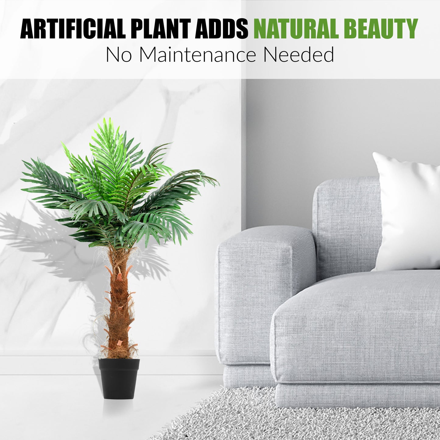 100cm Large Faux Palm Tree Fake Artificial Green Plants Realistic Tree Garden Home Outdoor Decor