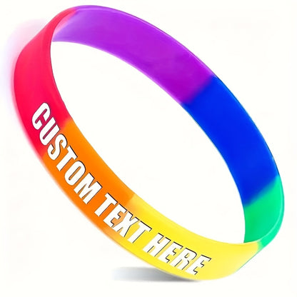 New Hot-Selling 25pcs Silicone Wristbands with Heart Patterns, Customizable with Your Own Text, Unisex Bracelets for Holidays or Daily Wear, Lightweight Wristbands, Suitable for Weddings, Birthdays, Corporate Events, Christmas, Earth Day