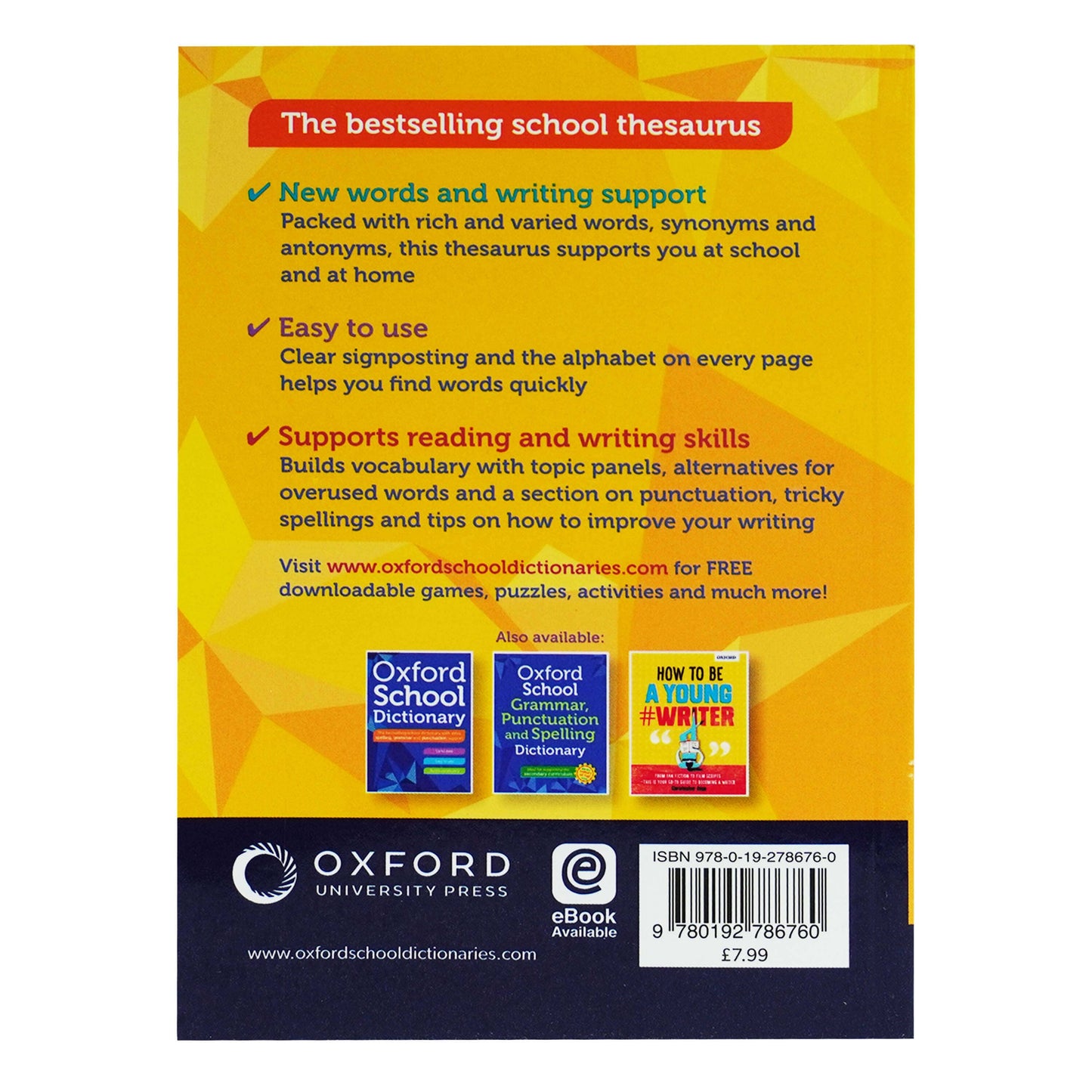 Oxford English School Thesaurus By Oxford Dictionaries - Age 10+ - Paperback