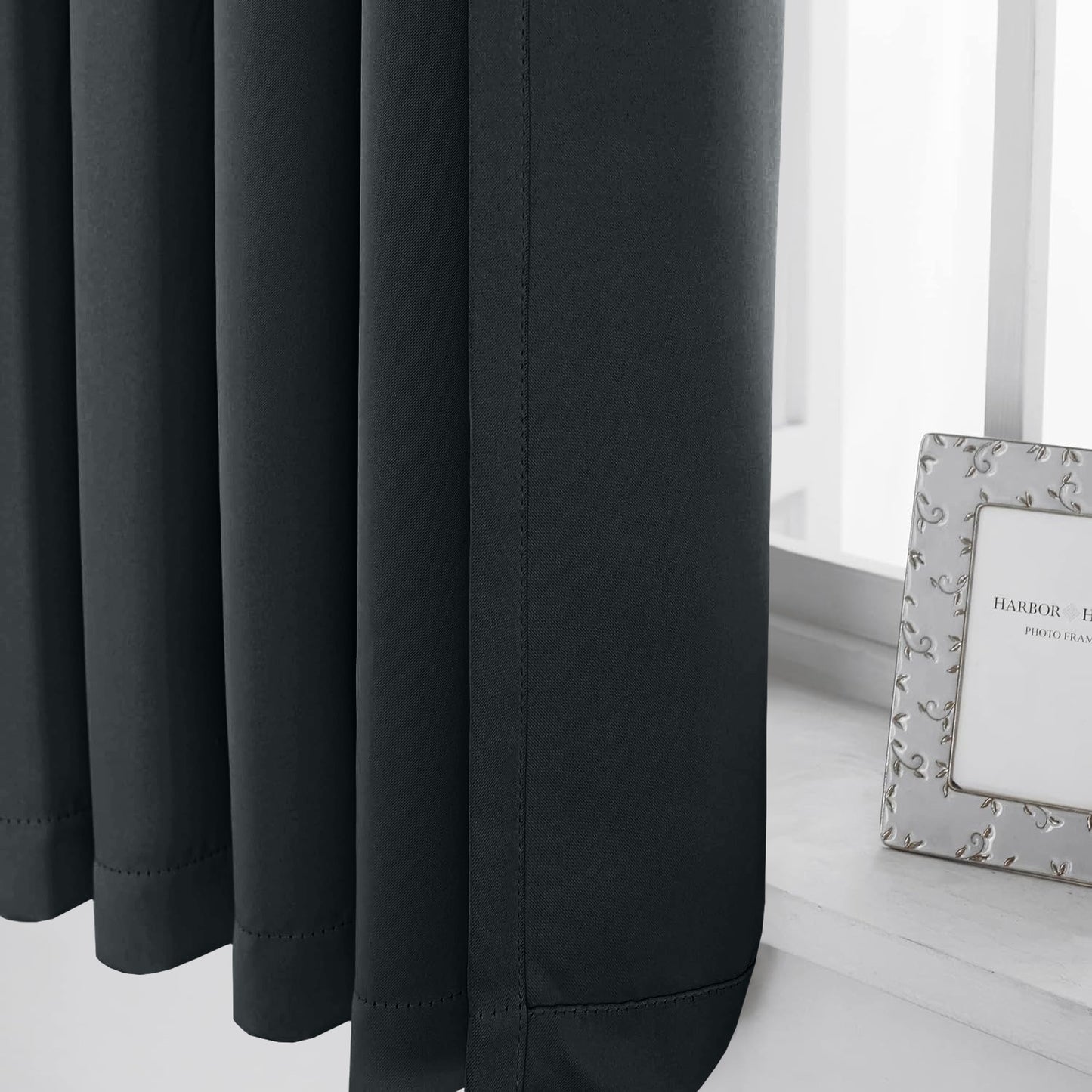 2pcs Premium Blackout Pencil Pleat Curtains – Heavy Duty Thermal Insulated Window Drapes with Matching Ties, Noise Reducing, Energy Saving & UV Blocking, Perfect for Bedroom & Living Room