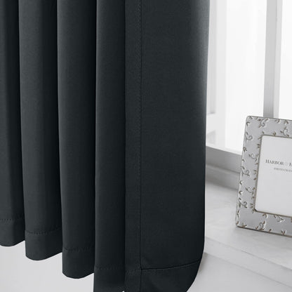 2pcs Premium Blackout Pencil Pleat Curtains – Heavy Duty Thermal Insulated Window Drapes with Matching Ties, Noise Reducing, Energy Saving & UV Blocking, Perfect for Bedroom & Living Room
