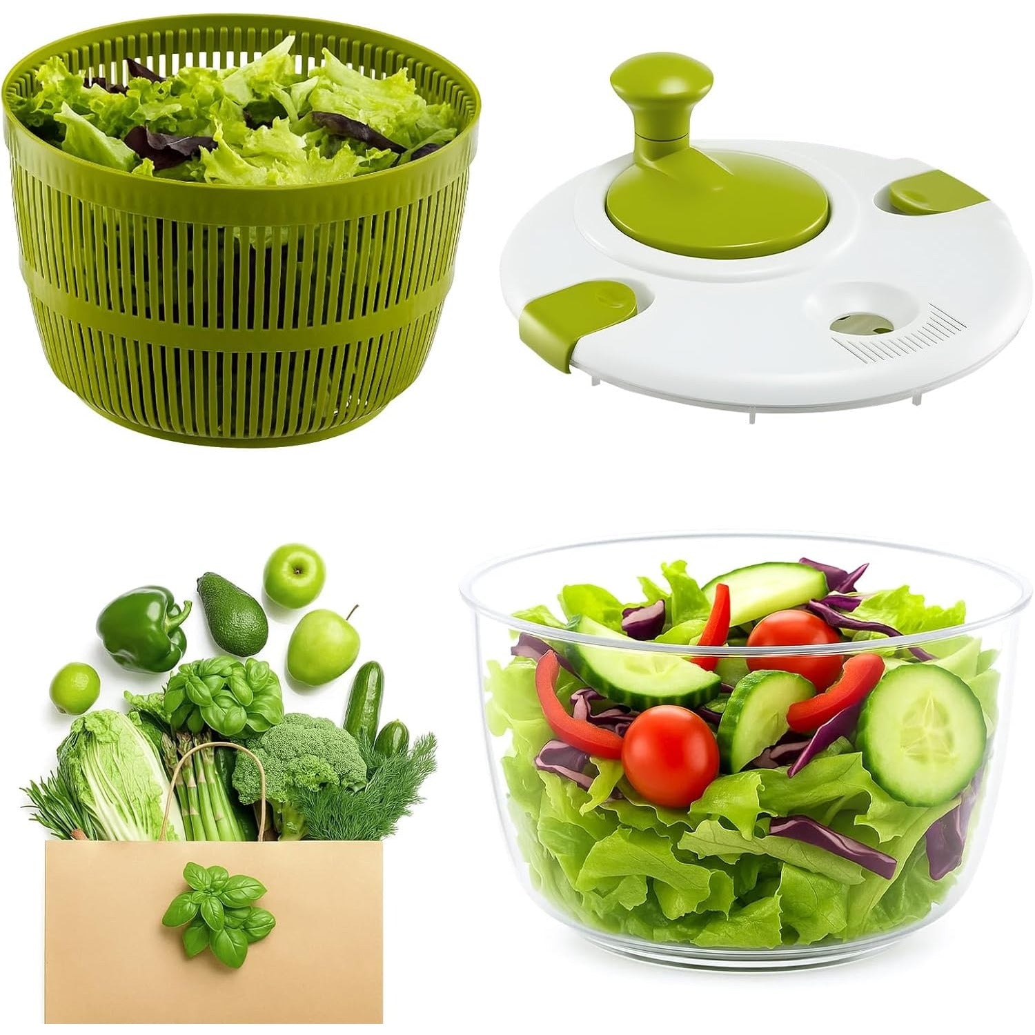 3.5-Litre Salad Spinner - Green or Black