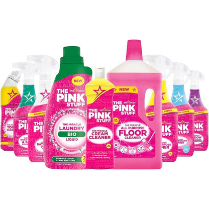 Pink Stuff 9-Piece Household Cleaning Products Bundle Gift Set – Includes Cream Cleaner, Toilet Gel, Shower & Shine, Bathroom, Floor, Multi-Purpose, Window, Cleaner & Laundry Liquid
