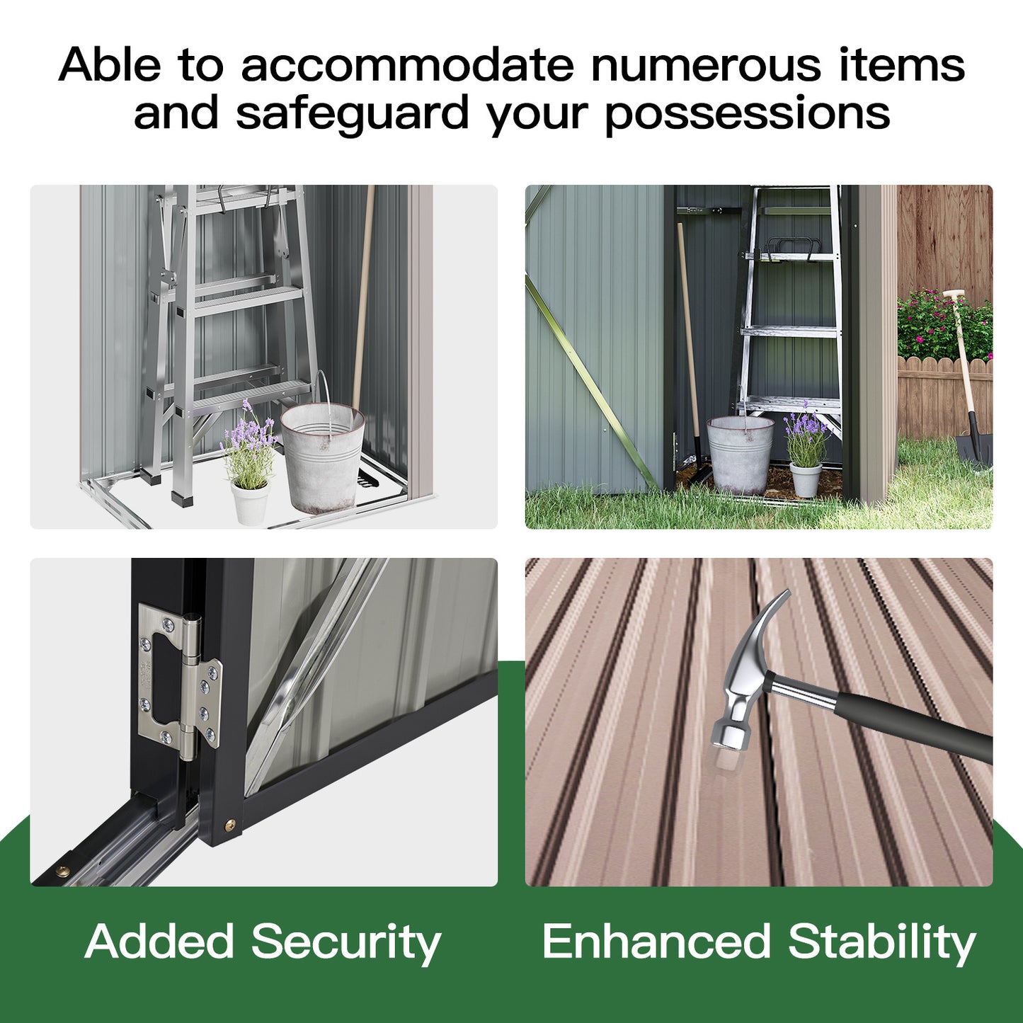 Nordivale Outdoor Garden Shed with Lockable Door|Removable Design for Firewood Logs, Tools, Lawnmower, Bike & Garbage Cans 75cm W X 54cm D X 163cm H