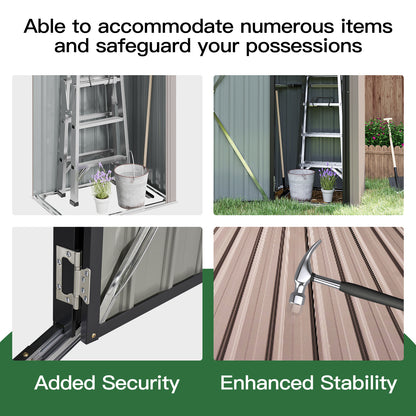 Nordivale Outdoor Garden Shed with Lockable Door|Removable Design for Firewood Logs, Tools, Lawnmower, Bike & Garbage Cans 75cm W X 54cm D X 163cm H
