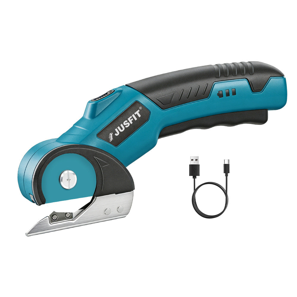 Machine ONLY Rechargeable Cordless Electric Scissors, Electric Fabric Scissors Cordless, USB Charging Fabric & Cardboard with Safety Lock, Powerful Handheld Scissor for Sewing, Crafting, Cardboard, Leather, Carpet, DIY & Garden Use, Time Saving Sewing Too