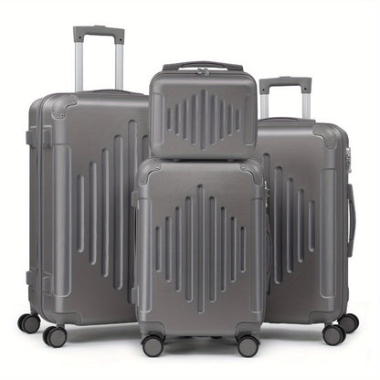 4 Piece Hard Shell Suitcase Set 12 20 24 28 Inch Lightweight Luggage with 360 Spinner Wheels Corner Guards Travel Cases