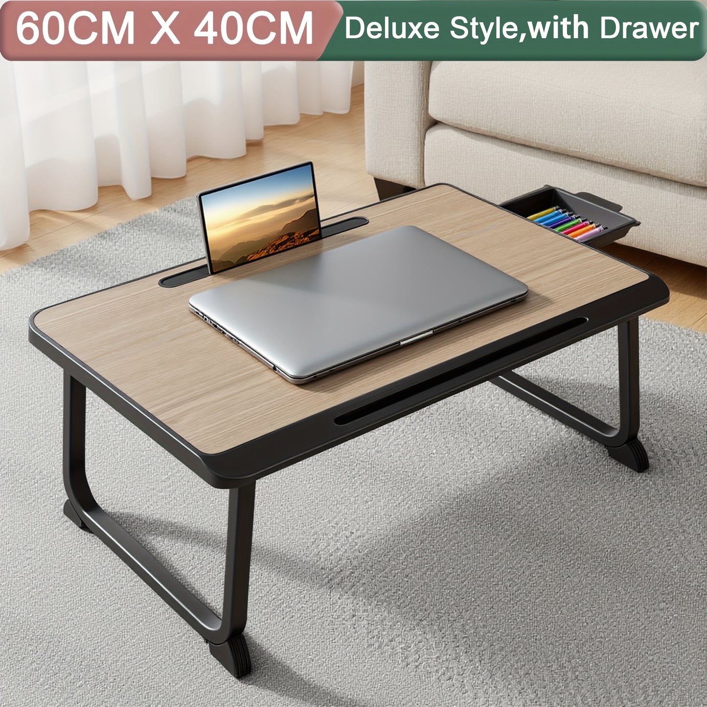 Laptop Bed Table - Foldable Bed Desk, Laptop Tray for Bed, Study, Office & Home Use, Laptop Stand for Bed, Ensuring Stability for Laptops, Tablets, Or Dinner Plates. Bed Table for Laptop, Bed Desk, Laptop Desk
