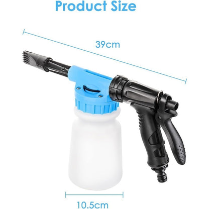 1000ml Foam Snow Gun Foam Snow Gun Car Wash Foam Cleaner High Pressure Nozzle Foam Snow Gun Set 2 in 1 Foam Snow Gun Car Wash Foam Gun Water Soap Sprayer Blue