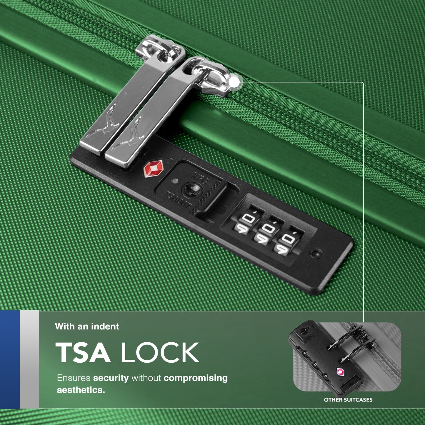 LUGG 76.5 x 50.5 x 30cm Vacay Suitcase ABS Luggage with TSA Indent Lock, Aluminium Trolley Handle, 360° Spinner Wheels, Water-Resistant & Durable Material - Airline Compatible (28inch)