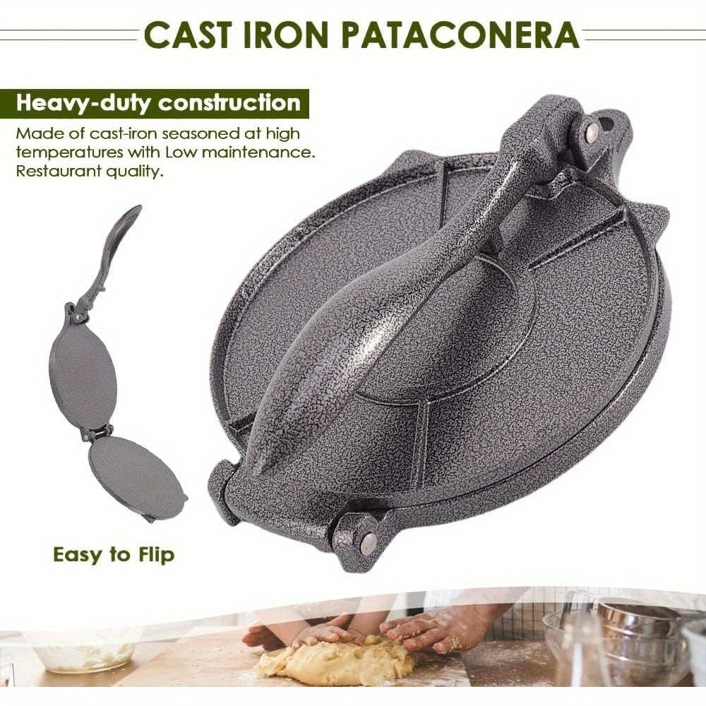 8 Inch Tortilla Press Tortilla Maker Food Grade Aluminum Tortilla Dough Press for Flour Tortilla Pie Crusts for Home Kitchen (Black)