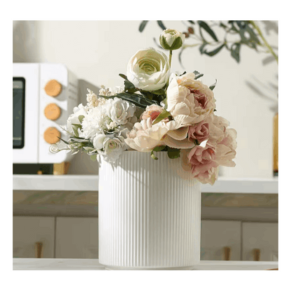 360° Rotating Ceramic Kitchen Organizer with Detachable Bamboo Base – Space-Saving Utensil Holder for Countertops, Perfect for Cooking Tools, Flower Vases, and Whisky Glasses, Kitchen Accessories