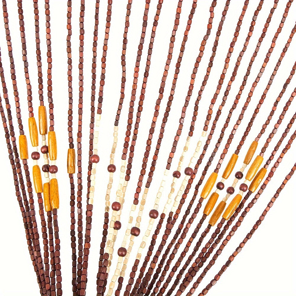 27 Beaded Wood Beaded Door Curtain Screen Room Divider Hanging Door Curtain Home Decoration