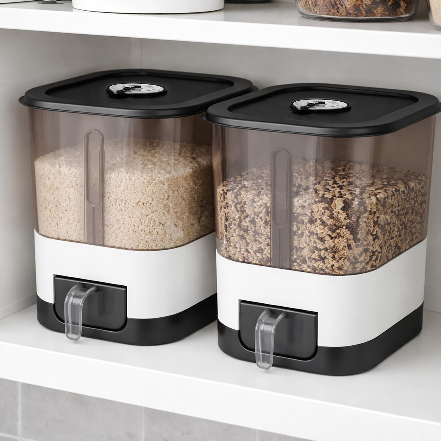 14/25L Automatic Rice Dispenser Large Capacity, Sealed Rice Storage Container, Suitable for Rice, Grains, Flour, Kitchen Supplies, Pet Cat and Dog Food Storage Container, Ideal for Kitchen, Home Use