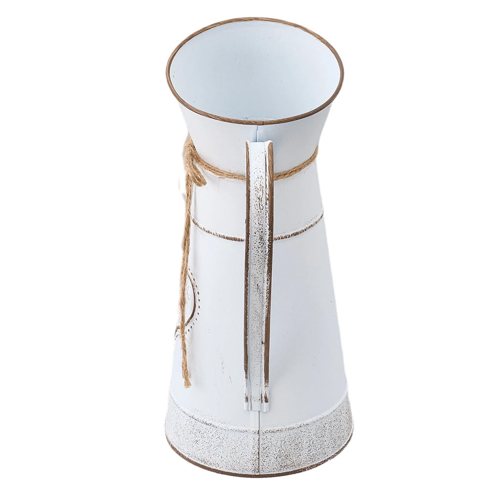 Rustic Metal Pitcher Vase with Heart Cut-Out Detail - lifestyle setting 5