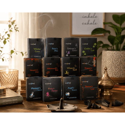 Stamford Black Incense Cones Mixed Variety Pack 144 Cones (12 Boxes x 12 Cones) Aromatic Fragrance Sampler Set