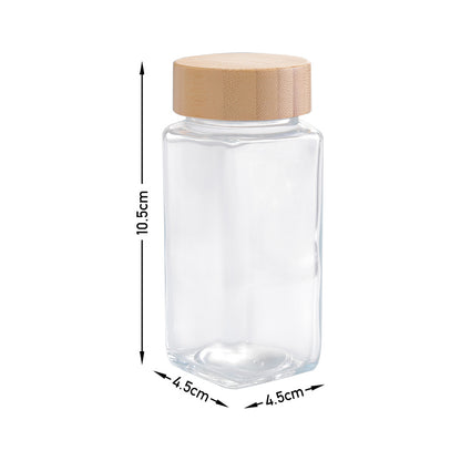 12pcs Glass Spice Jars Bamboo and Plastic Lids Storage Bottles Containers Pots Seasonings Container Canister with Shaker Lids