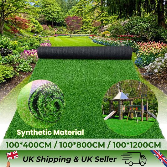 WALPLUS 4mx1m Roll 20mm Pile Height Carpet Artificial Grass Astro Garden Lawn High Density Durability Realistic Looking Pets Friendly Fake Turf Mat Floor for Patio Balcony Outdoor Indoor Self-Draining