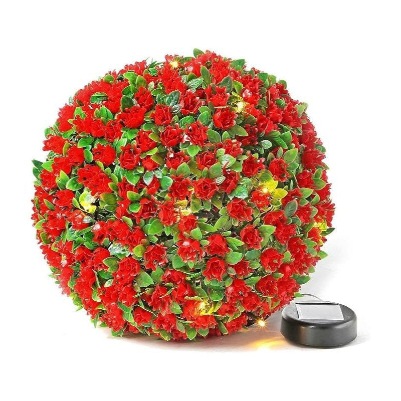 Solalite® 1Pack/4Pack Solar Topiary Balls – 28cm Round Artificial Ball Plants Outdoor with 20 Solar Led Lights, Garden Hanging Balls Sphere Decorative For Wedding, Christmas, Backyard, Balcony, Garden Decor