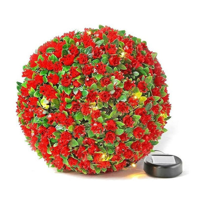 Solalite® 1Pack/4Pack Solar Topiary Balls – 28cm Round Artificial Ball Plants Outdoor with 20 Solar Led Lights, Garden Hanging Balls Sphere Decorative For Wedding, Christmas, Backyard, Balcony, Garden Decor