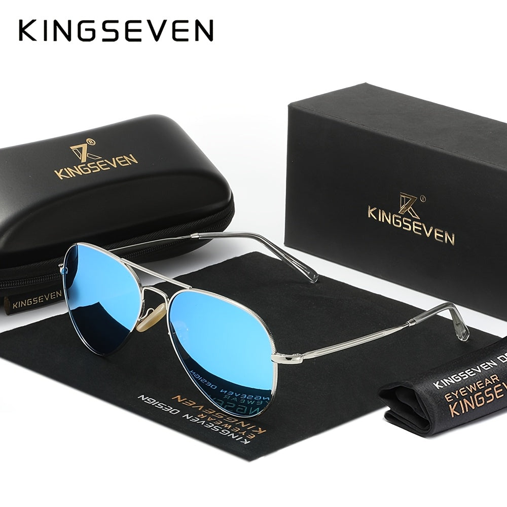 Kingseven Classic Pilot Polarized for Men And Women Fashion Unisex Style Eyewear for Activities, Parties, And Photography Props