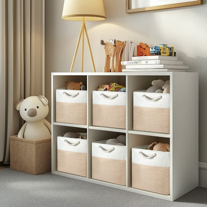 4x Collapsible Organiser 33x33x38 Cm Shelf Basket With Handles For Shelves Closets And Wardrobes Fabric Storage Basket