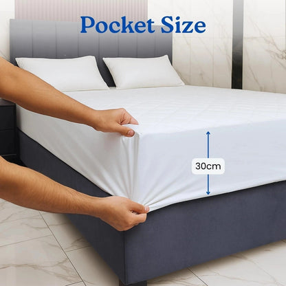 4B Quilted Waterproof Mattress Protector Extra Deep 30cm with Quilted Top Layer and All-Around Elastic, Designed for Stable Mattress Fit and Easy Maintenance, Suitable for Home Use, Guest Rooms and Let Properties, Available in Single Small Double 4FT Doub