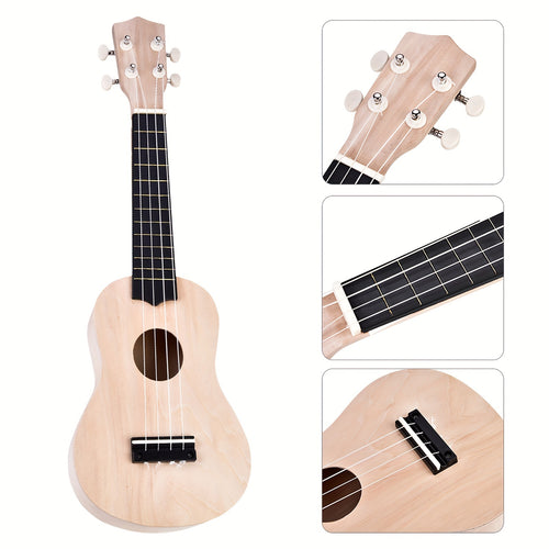 Ukulele DIY Crafting Kit, Hand Painting Painted Wood Material Small Guitar, Home Decoration, 53x 17.5x 5.5cm / 20.8x 6.8x 2.1in