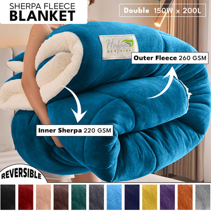 Soft Cozy Sherpa Blanket, Double-Sided Throw Blanket, Contemporary Design, Warm Throw for Couch, Bed, Office and Travel, Versatile All-Season, Perfect Holiday Gift