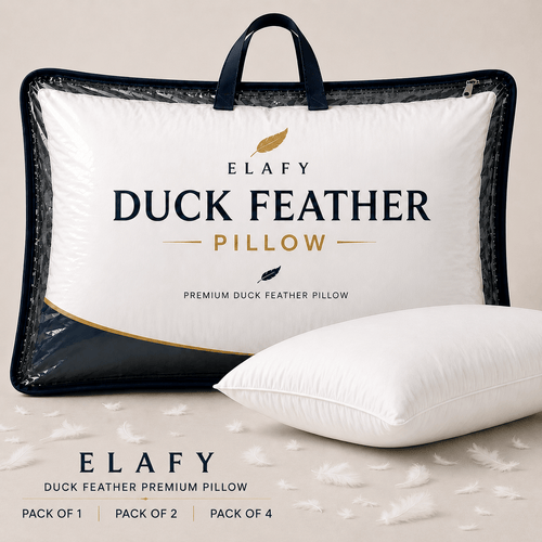 Duck Feather & Down Pillows Fluffy Filled Hotel Quality 100% Soft Luxury Microfiber Pack of 1or 2 & 4 From Local Warehouse