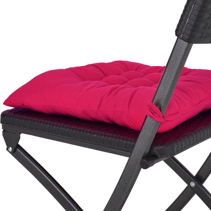 Rose Red Four-piece Outdoor Seat Cushion Combo, Specifications 40×40×5 Cm, Aloe Cotton and Pearl Cotton Blended Material, Creates A Comfortable Sitting Sensation Experience for Courtyard and Terrace