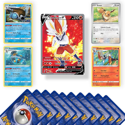 Genuine Pokémon Card Bundle, 20 Cards Including 4 Holo Rare Cards and 1 Ultra Rare EX, V, GX, VMAX, or VSTAR Card