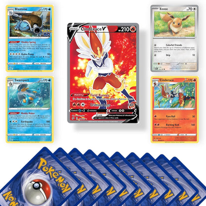 Genuine Pokémon Card Bundle, 20 Cards Including 4 Holo Rare Cards and 1 Ultra Rare EX, V, GX, VMAX, or VSTAR Card