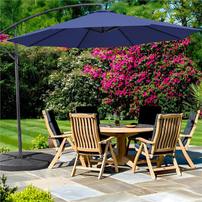 Costoffs Outdoor Umbrella, 3M Patio Offset Umbrella, Outdoor Hanging Umbrella, Banana Parasol Sun Shade Shelter, Market Backyard Umbrella with Crank & Cross Base for Beach/Outdoor/Party/Garden