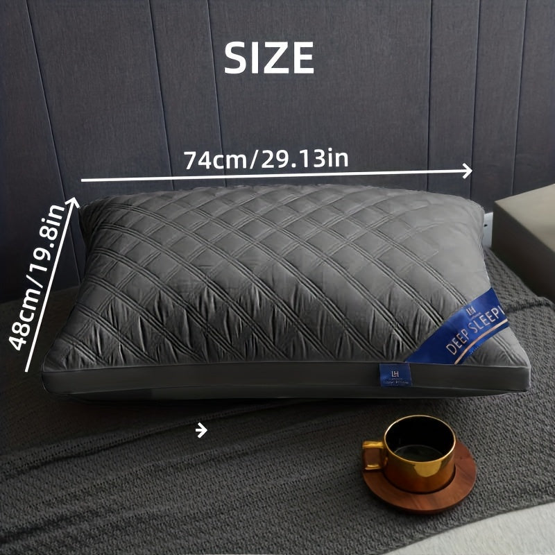 1/2/4pcs Luxury 5-Star Hotel Quality Bed Pillows - Quilted Neck & Spine Support Pillow Suitable for Home & Hotel Use, Machine Washable,, Ideal Sleep Gift ()