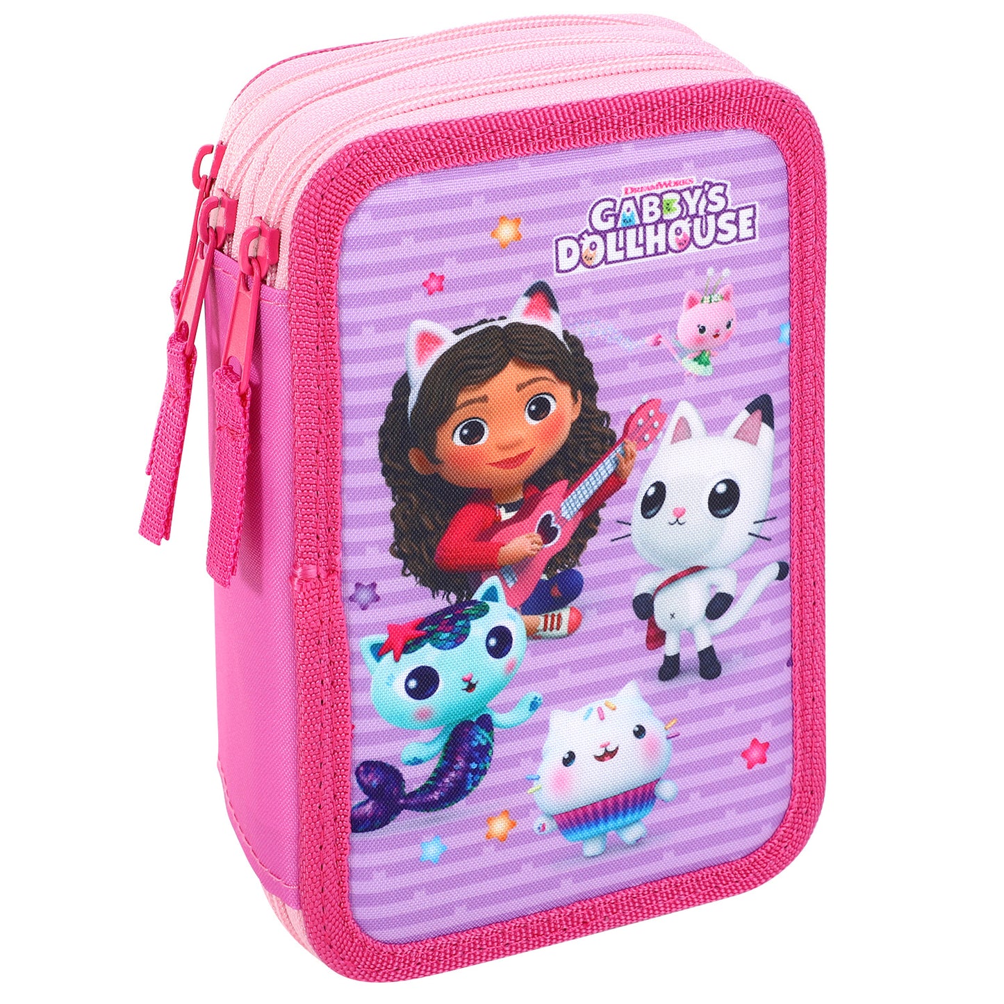 Gabby's Dollhouse 3 Tier Large Pencil Case Multi Compartment School Supplies Stationery Colouring Pens Pencils Sets