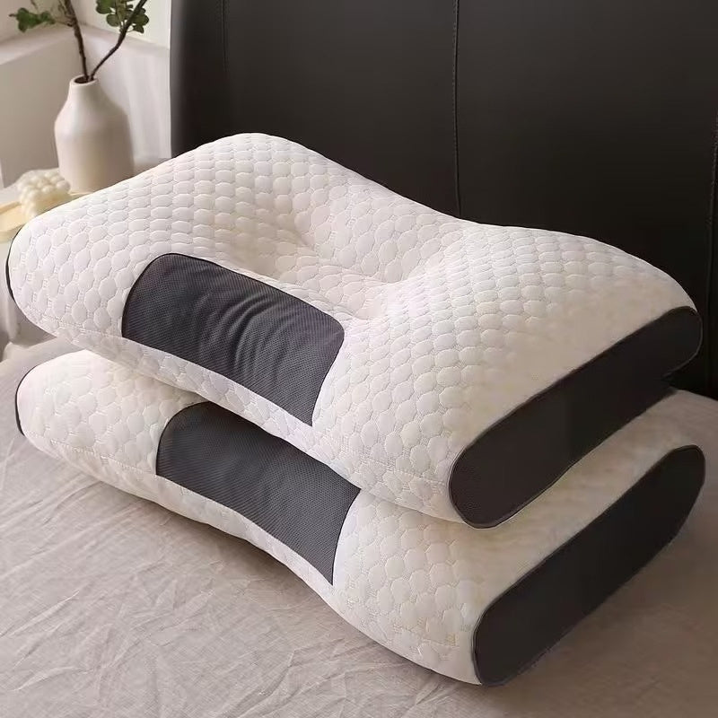 2pcs Soft Low Pillows, Soft Slim Pillow, Medium Thickness Pillow, Modern Zipper Design, Hotel-Quality Polyester Filling, White & Gray, Perfect for Home Bedroom Decor, Christmas & New Year Gift