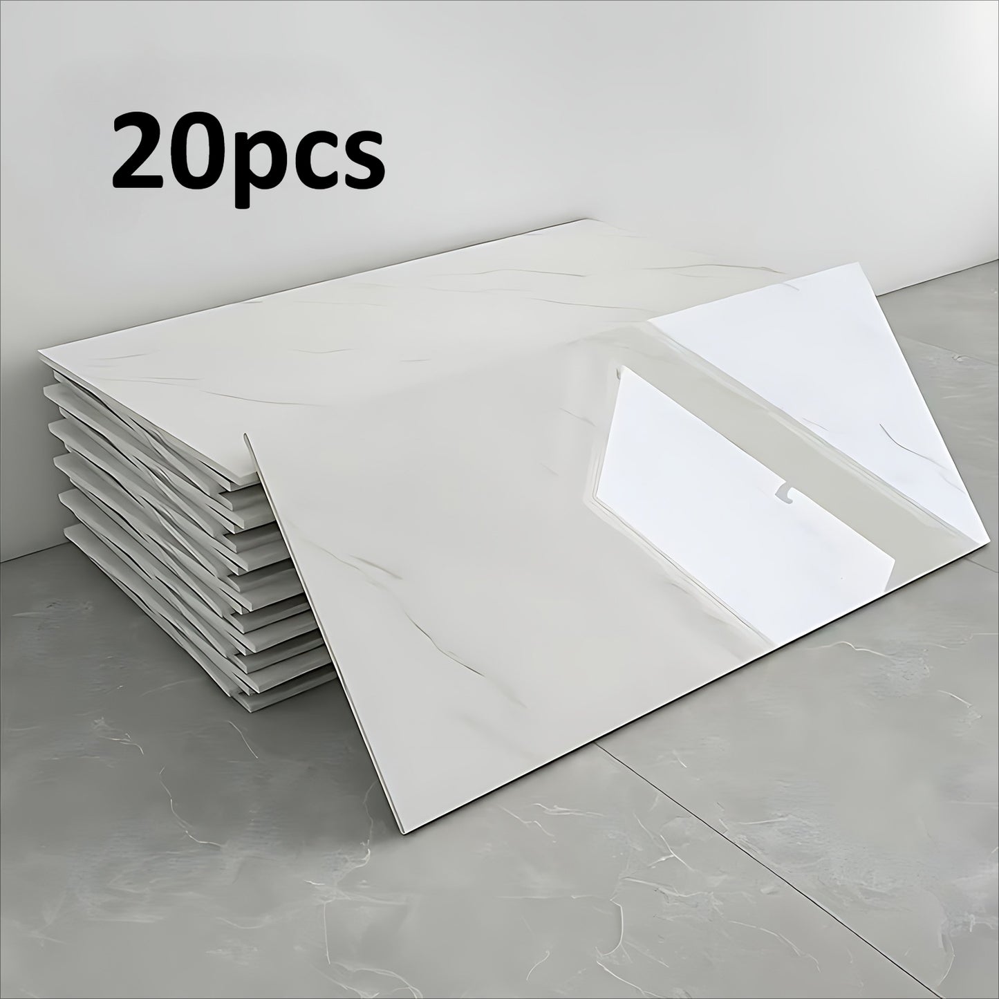 10/20pcs Marble-patterned Ceramic Tile Wall Stickers, 30*60cm, Peel and Stick, Thickened Design, Easy To Clean and Cut, Waterproof and Oil-proof, Self-adhesive Wall Stickers for Living Room and Kitchen, Suitable for Wall Renovation and Decoration in Bathr