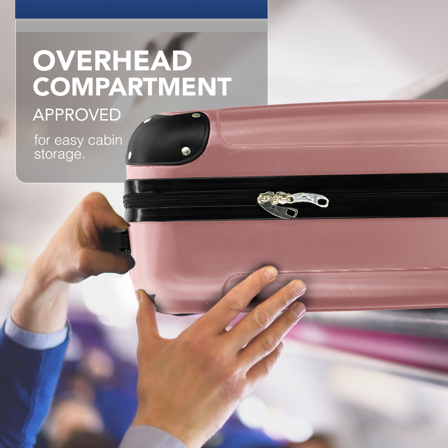 LUGG Skywander 15 Inch (45x34x20cm) Lightweight Underseat Cabin Bag EasyJet Approved Carry-On Suitcase, Durable ABS Hard Shell, Smooth Double Spinner Wheels, Water Resistant & Compact Travel Luggage (45x34x20cm)