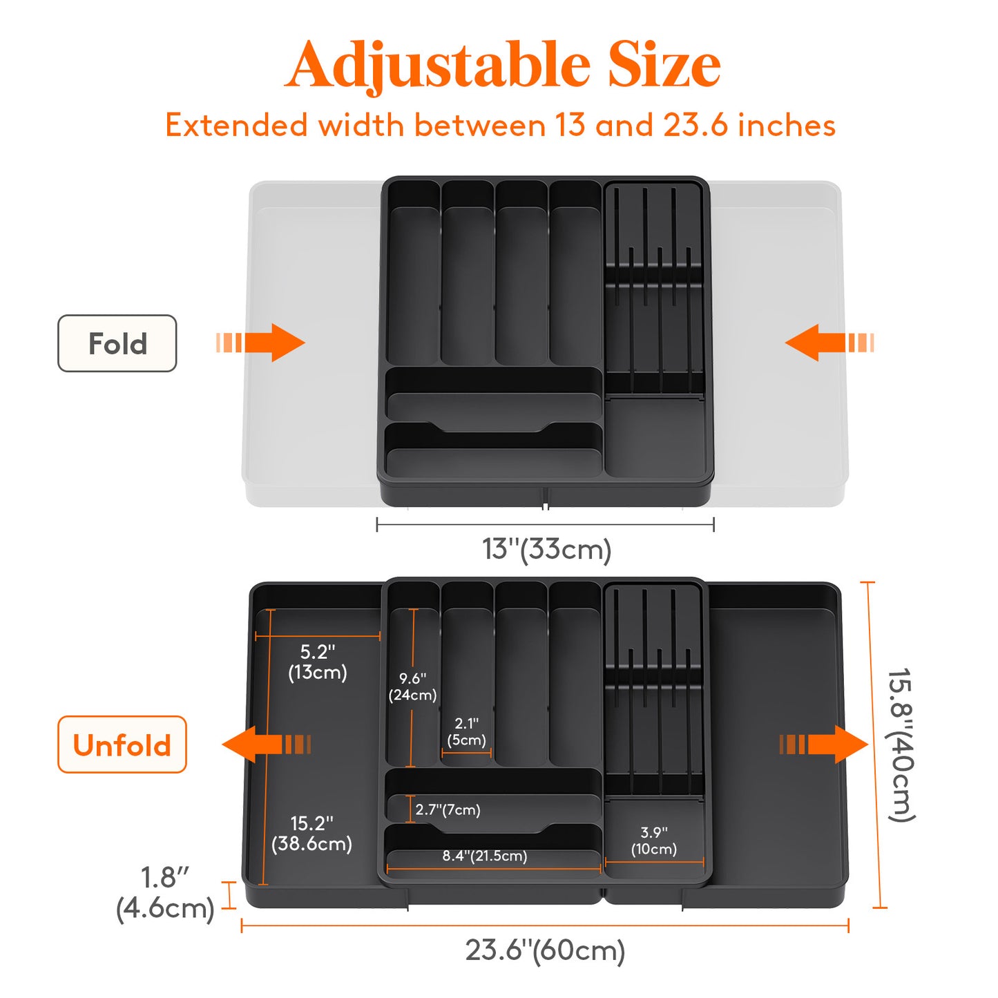 Cutlery Drawer Storage. Organizer, Kitchen Expandable Cutlery Tray. Cutlery Storage, Kitchen Storage, Adjustable Cutlery and Cutlery Holder. Thoughtful Holiday Gift, Christmas Gift, Halloween Gift. Compact Plastic Cutlery Storage Box, Large