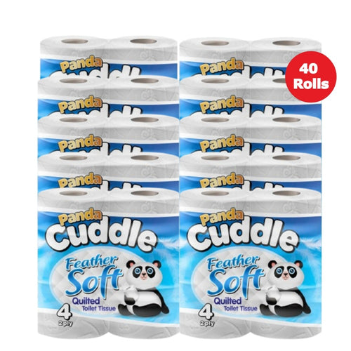 Quilted Toilet Rolls 40 Pack Bulk Buy – Soft White 2 Ply Toilet Paper for Home, Office & Business Use | Strong & Absorbent Embossed Tissue, Quick Dissolving, 4 x 10 Roll Packs