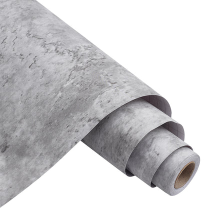 5mx60cm Grey Self Adhesive Wallpaper 60x500cm Concrete Effect Sticky Back Plastic Industrial Cement Vinyl Wrap Peel and Stick Kitchen Worktop Covering Sticky Back Plastic Furniture Sticker