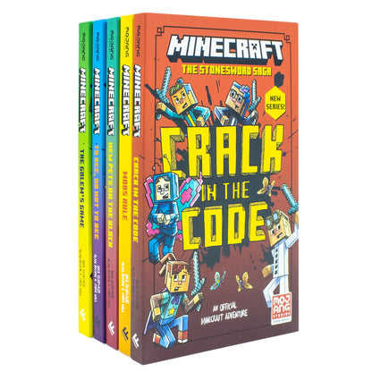 Minecraft Stonesword Saga Series 5 Books Collection Set (Minecraft: Crack in the Code!, Minecraft: Mobs Rule!, Minecraft: New Pets On The Block, To Bee Or Not to Bee! & The Golem'S Game)
